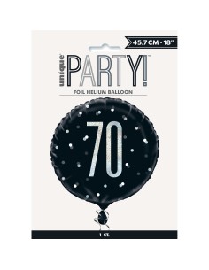 Palloncino mylar 18" Cm. 45 - Glitz Black & Silver - 70 2