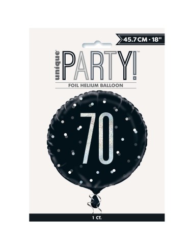 Palloncino mylar 18" Cm. 45 - Glitz Black & Silver - 70
