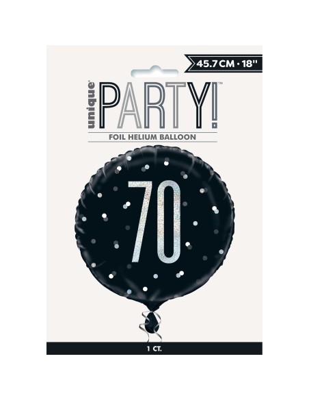 Palloncino mylar 18" Cm. 45 - Glitz Black & Silver - 70