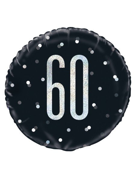 Palloncino mylar 18" Cm. 45 - Glitz Black & Silver - 60