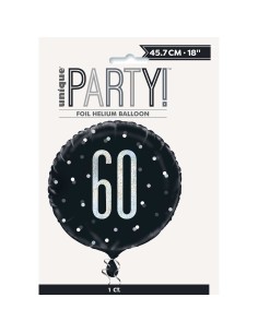 Palloncino mylar 18" Cm. 45 - Glitz Black & Silver - 60 2