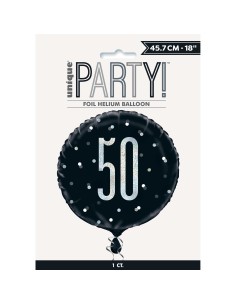 Palloncino mylar 18" Cm. 45 - Glitz Black & Silver - 50 2