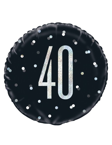 Palloncino mylar 18" Cm. 45 - Glitz Black & Silver - 40