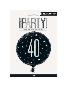 Palloncino mylar 18" Cm. 45 - Glitz Black & Silver - 40 2
