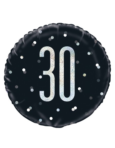 Palloncino mylar 18" Cm. 45 - Glitz Black & Silver - 30