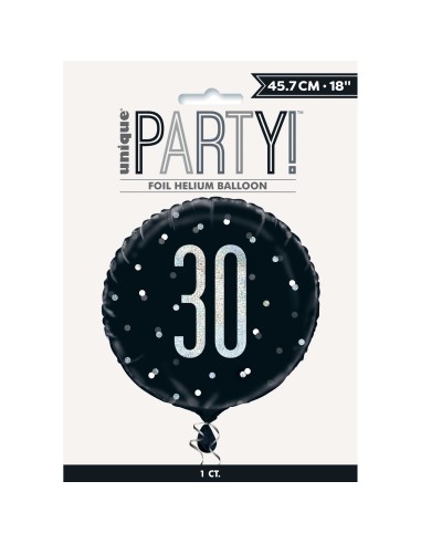 Palloncino mylar 18" Cm. 45 - Glitz Black & Silver - 30