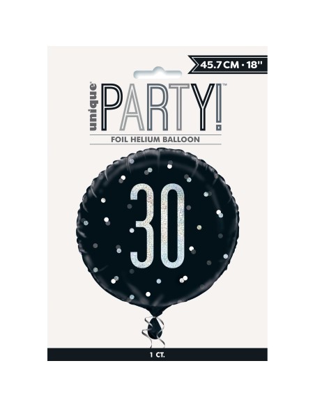 Palloncino mylar 18" Cm. 45 - Glitz Black & Silver - 30