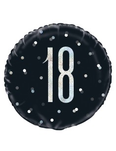 Palloncino mylar 18" Cm. 45 - Glitz Black & Silver - 18