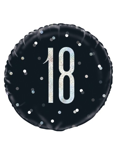 Palloncino mylar 18" Cm. 45 - Glitz Black & Silver - 18