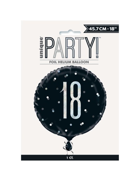 Palloncino mylar 18" Cm. 45 - Glitz Black & Silver - 18