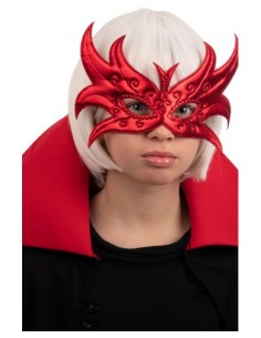 Maschera farfalla rossa in tessuto metallizzato