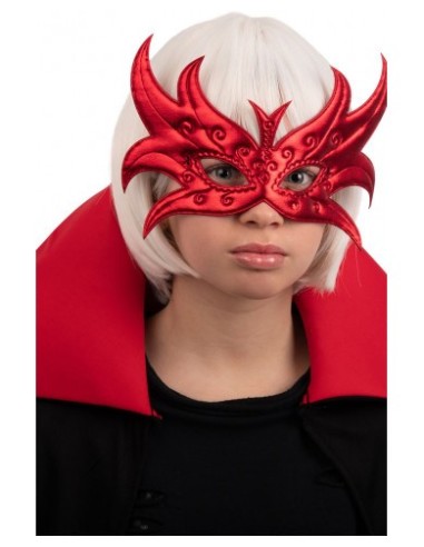 Maschera farfalla rossa in tessuto metallizzato