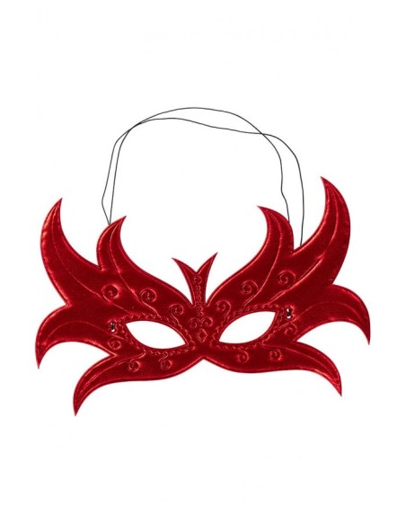 Maschera farfalla rossa in tessuto metallizzato