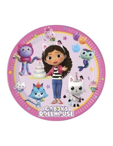 Piatti carta FSC Cm. 20 - Confezione 8 pezzi - Gabbys Dollhouse
