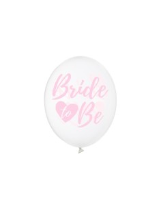 Palloncini lattice Cm. 30 - Bride to Be - Crystal & Pink - Blister 6 pezzi