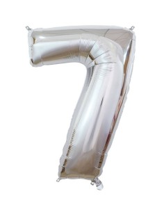 Palloncino Mylar 40" Cm. 101 Rocca - Silver Argento - Numero 7