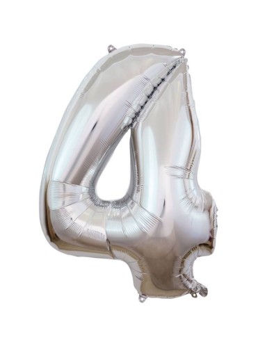 Palloncino Mylar 40" Cm. 101 Rocca - Silver Argento - Numero 4
