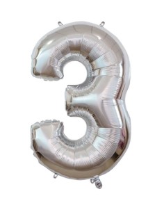 Palloncino Mylar 40" Cm. 101 Rocca - Silver Argento - Numero 3