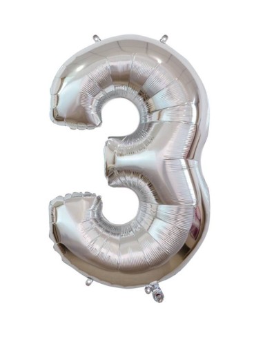 Palloncino Mylar 40" Cm. 101 Rocca - Silver Argento - Numero 3