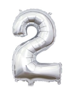 Palloncino Mylar 40" Cm. 101 Rocca - Silver Argento - Numero 2