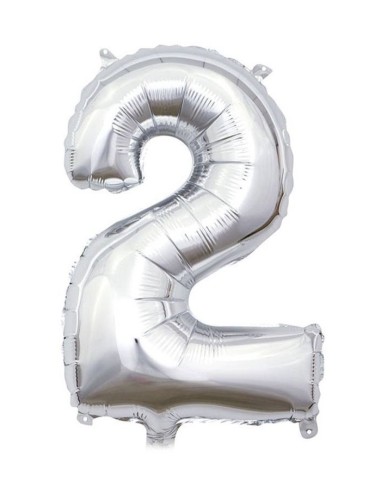 Palloncino Mylar 40" Cm. 101 Rocca - Silver Argento - Numero 2