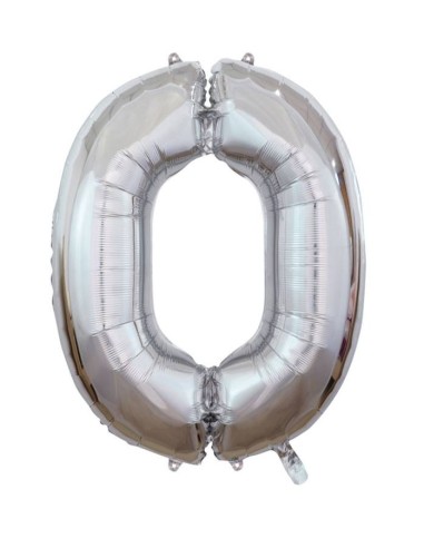 Palloncino Mylar 40" Cm. 101 Rocca - Silver Argento - Numero 0