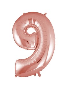 Palloncino Mylar 40" Cm. 101 Rocca - Rosa Gold - Numero 9