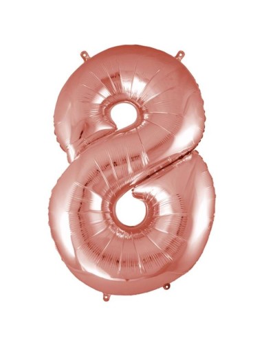 Palloncino Mylar 40" Cm. 101 Rocca - Rosa Gold - Numero 8