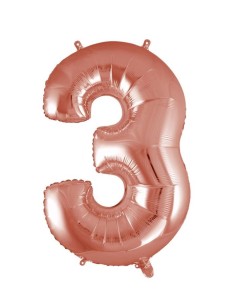 Palloncino Mylar 40" Cm. 101 Rocca - Rosa Gold - Numero 3