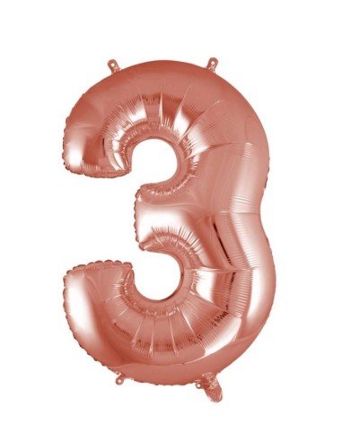 Palloncino Mylar 40" Cm. 101 Rocca - Rosa Gold - Numero 3