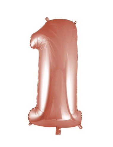 Palloncino Mylar 40" Cm. 101 Rocca - Rosa Gold - Numero 1