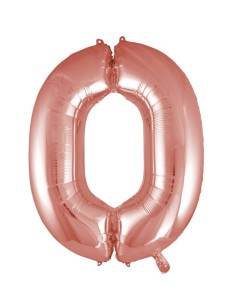 Palloncino Mylar 40" Cm. 101 Rocca - Rosa Gold - Numero 0