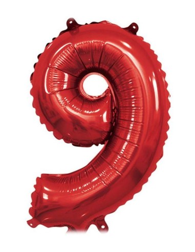 Palloncino Mylar 40" Cm. 101 Rocca - Rosso - Numero 9