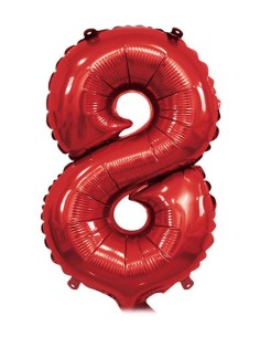 Palloncino Mylar 40" Cm. 101 Rocca - Rosso - Numero 8