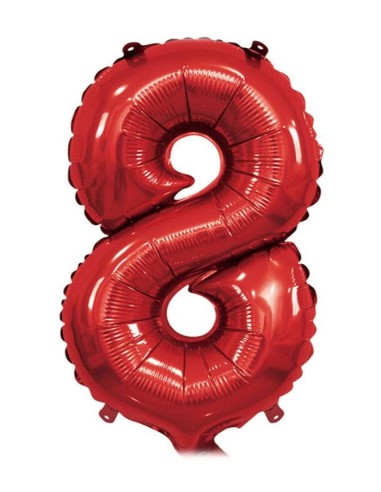 Palloncino Mylar 40" Cm. 101 Rocca - Rosso - Numero 8