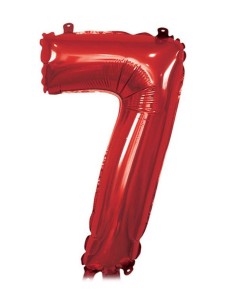Palloncino Mylar 40" Cm. 101 Rocca - Rosso - Numero 7