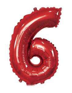 Palloncino Mylar 40" Cm. 101 Rocca - Rosso - Numero 6