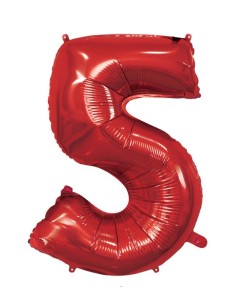 Palloncino Mylar 40" Cm. 101 Rocca - Rosso - Numero 5