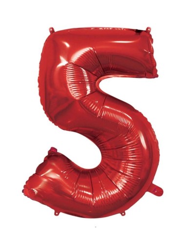 Palloncino Mylar 40" Cm. 101 Rocca - Rosso - Numero 5