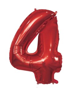 Palloncino Mylar 40" Cm. 101 Rocca - Rosso - Numero 4