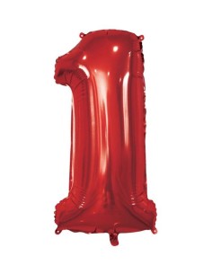 Palloncino Mylar 40" Cm. 101 Rocca - Rosso - Numero 1