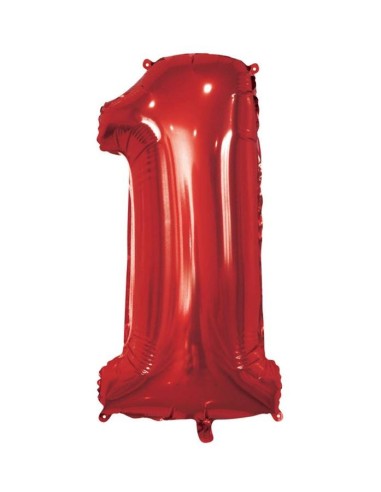Palloncino Mylar 40" Cm. 101 Rocca - Rosso - Numero 1