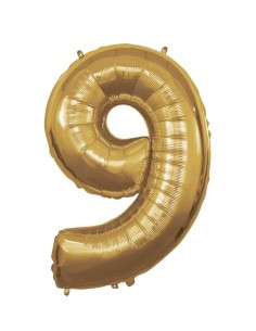 Palloncino Mylar 40" Cm. 101 Rocca - Oro Gold - Numero 9