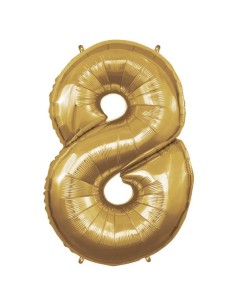 Palloncino Mylar 40" Cm. 101 Rocca - Oro Gold - Numero 8