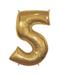 Palloncino Mylar 40" Cm. 101 Rocca - Oro Gold - Numero 5
