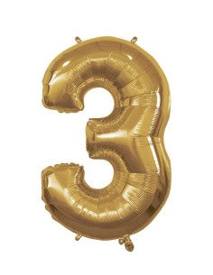 Palloncino Mylar 40" Cm. 101 Rocca - Oro Gold - Numero 3