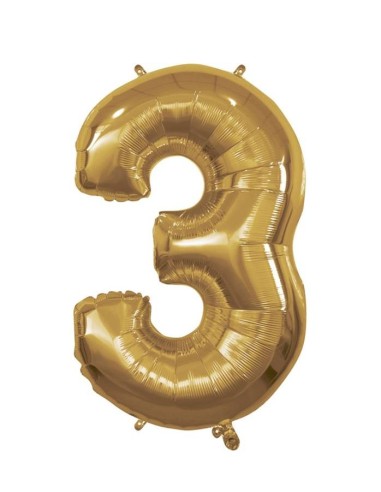 Palloncino Mylar 40" Cm. 101 Rocca - Oro Gold - Numero 3