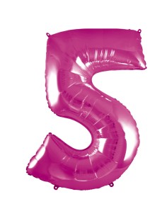 Palloncino Mylar 40" Cm. 101 Rocca - Fuxia - Numero 5