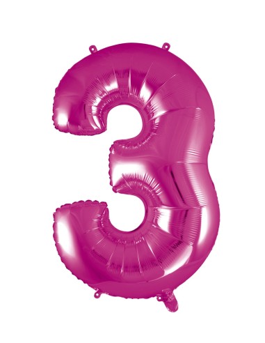 Palloncino Mylar 40" Cm. 101 Rocca - Fuxia - Numero 3