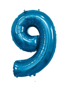 Palloncino Mylar 40" Cm. 101 Rocca - Blu - Numero 9